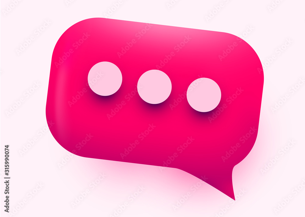 Pink glossy speech bubble illustration. Social network communication concept. Pink glossy speech bubble illustration. Social network communication concept.