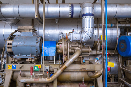 Canvas Print The screw ammonia compressor are specifically engineered to deal with industrial refrigeration installations