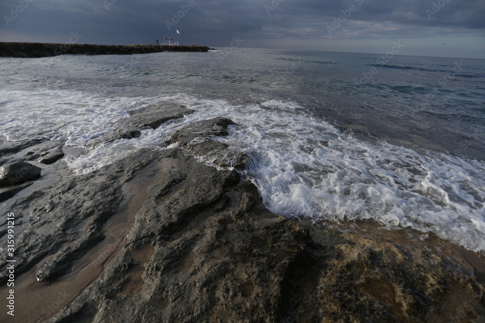 mediterranean sea cyprus beach landscape clouds