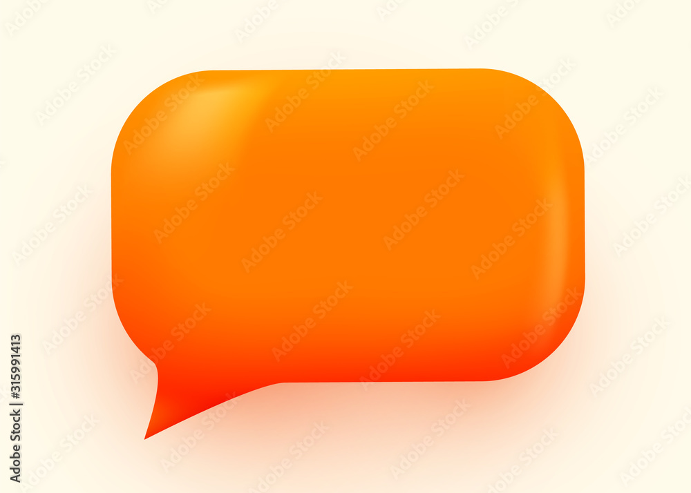 Orange glossy speech bubble illustration. Social network communication concept. Orange glossy speech bubble illustration. Social network communication concept.