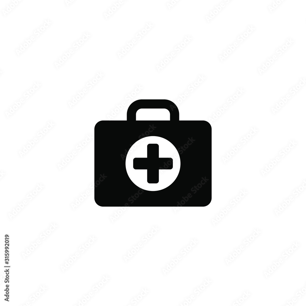 First aid box icon, medical briefcase icon vector isolated First aid box icon, medical briefcase icon vector isolated