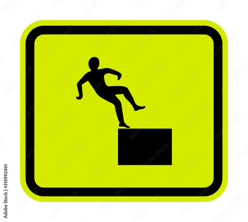 Beware High Level Drop Symbol Sign Isolate On White Background,Vector Illustration EPS.10 Beware High Level Drop Symbol Sign Isolate On White Background,Vector Illustration EPS.10