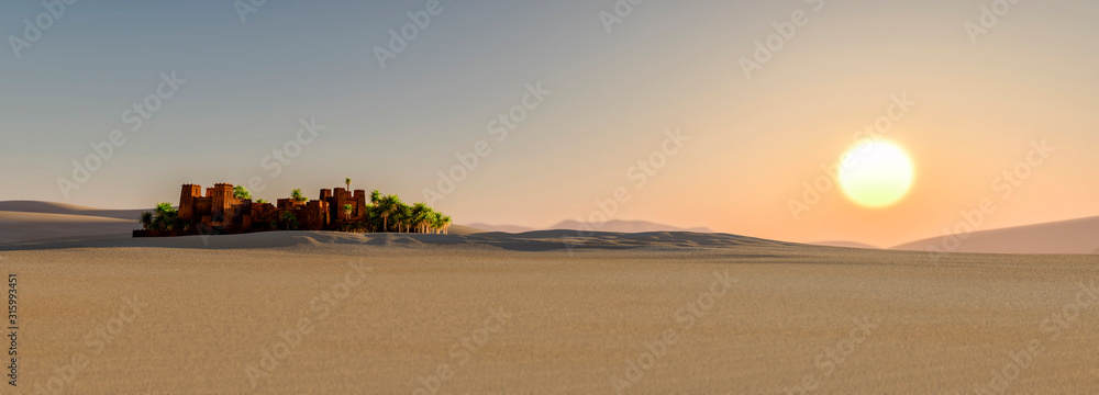 Fototapeta village in the desert