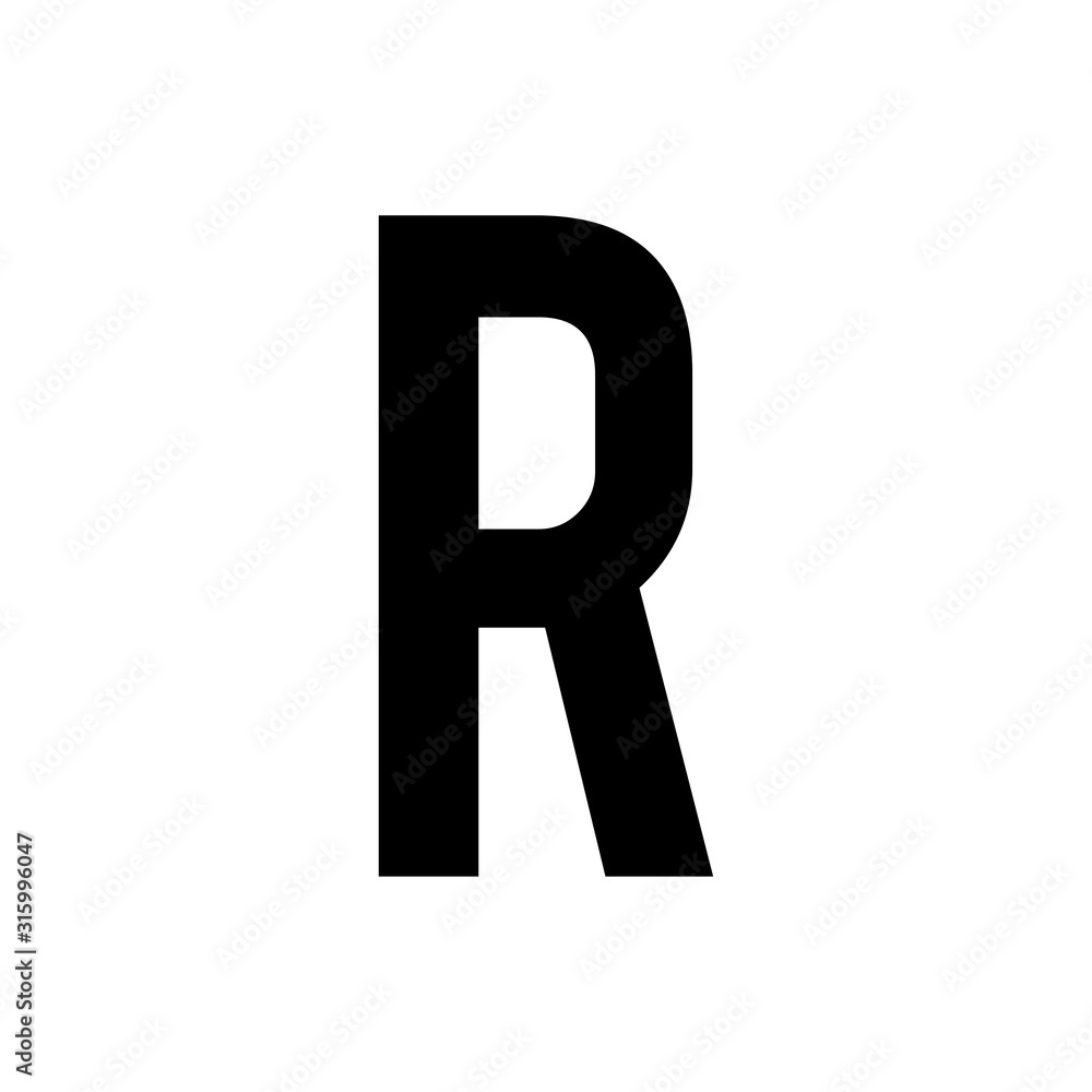 Register signage, R letter trendy Register signage, R letter trendy