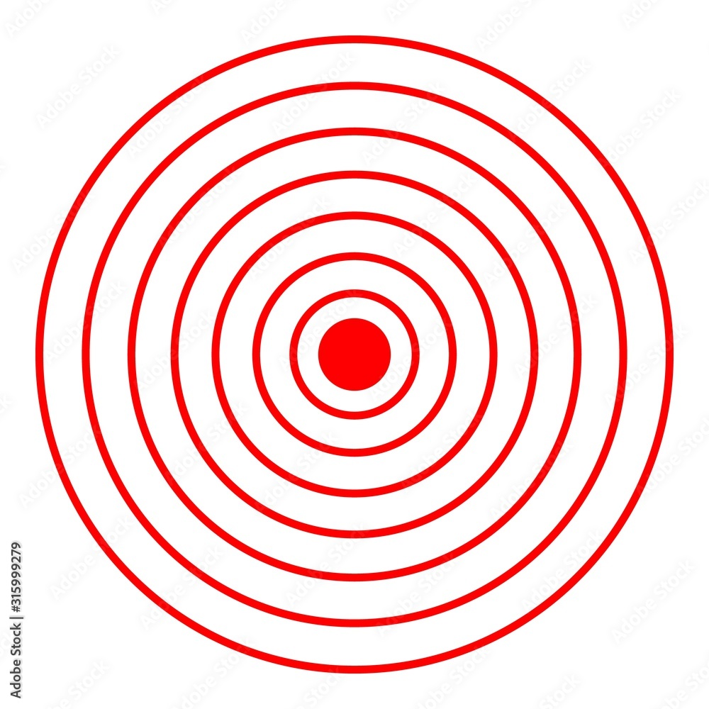 Pain Circle Icon. Target, Focus or Sick Spot Illustration As A Simple Vector Sign Trendy Symbol for Design and Websites, Presentation or Mobile Application. Pain Circle Icon. Target, Focus or Sick Spot Illustration As A Simple Vector Sign Trendy Symbol for Design and Websites, Presentation or Mobile Application.