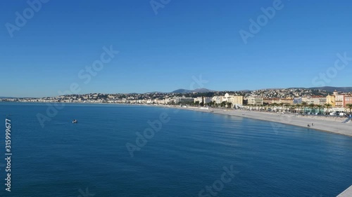 Wallpaper Mural Stunning seascape on sunny day. Nice Bay, France. Static, pan left Torontodigital.ca