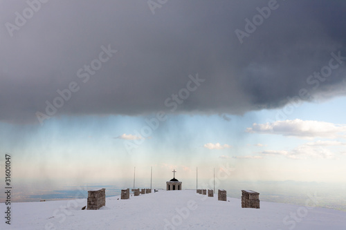First world war memorial in winter season,Italy landmark