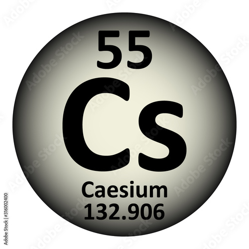 Periodic table element caesium icon.