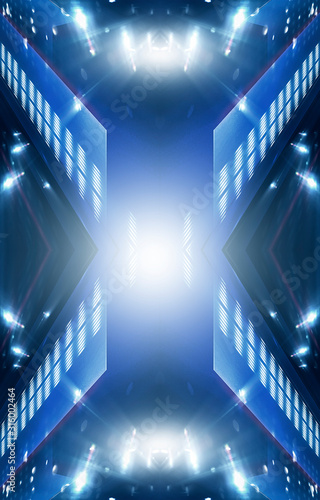 Dark abstract futuristic ne...