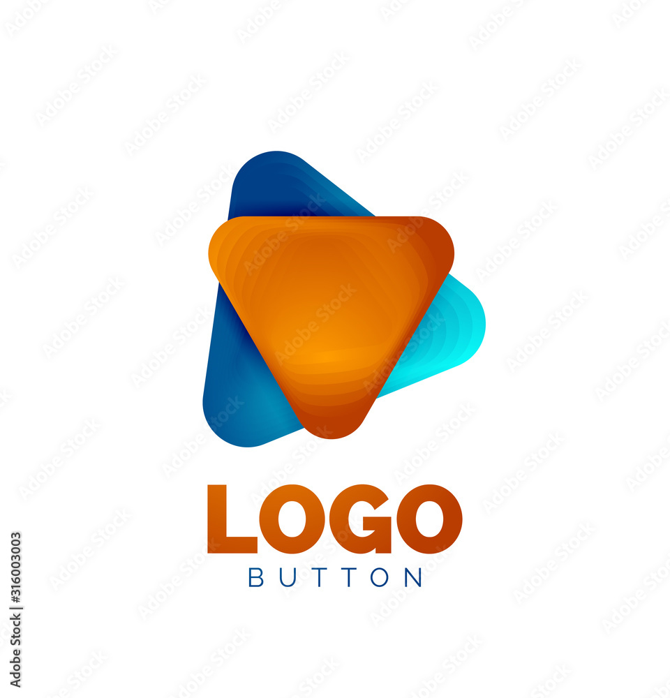 Play, arrow or download button icon, minimal design business logo template. 3d geometric bold in relief style with color blend steps effect. Vector Illustration For Wallpaper, Banner, Background, Card Play, arrow or download button icon, minimal design business logo template. 3d geometric bold in relief style with color blend steps effect. Vector Illustration For Wallpaper, Banner, Background, Card