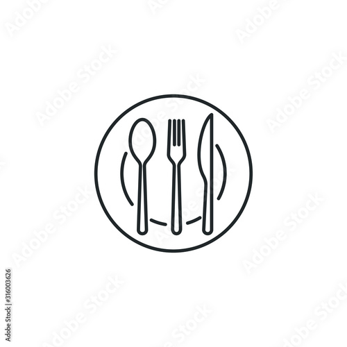 restaurant icon template color editable. Fork knife spoon symbol vector sign isolated on white background illustration for graphic and web design.