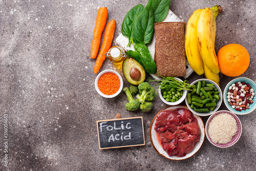 Fotografie Food rich in folic acid