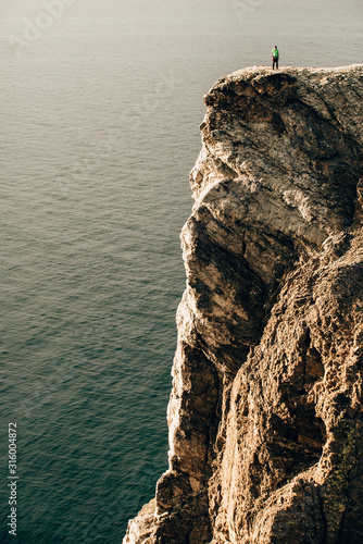 Baikal sea beach with rock 