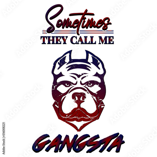 Gangster Dog design grunge effect - VECTOR