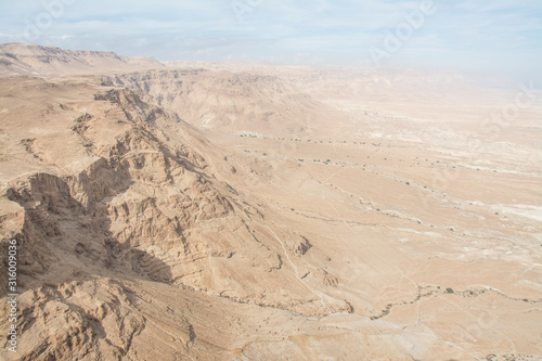 Sand of Masada desert and the dead sea of ​​Israel