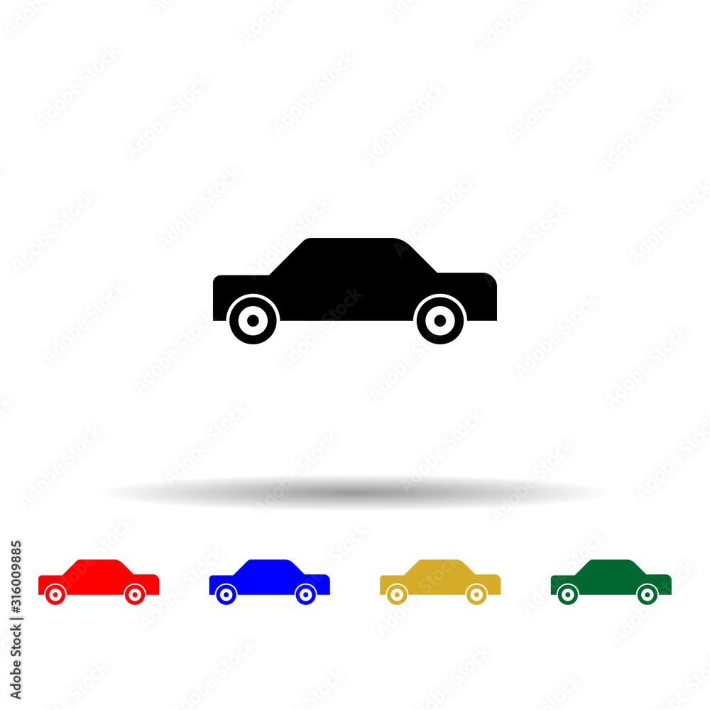 car multi color style icon. Simple glyph, flat vector of web icons for ui and ux, website or mobile application