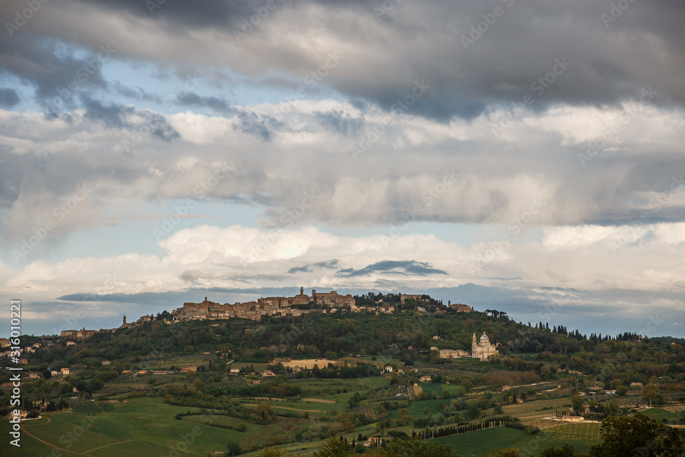 View of ancient city of Montepulciano