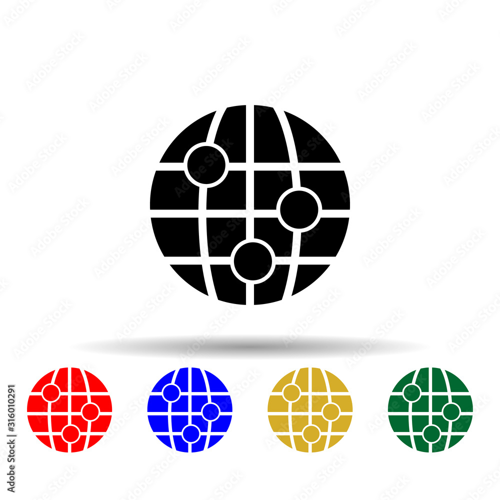 points on the map multi color style icon. Simple glyph, flat vector of web icons for ui and ux, website or mobile application points on the map multi color style icon. Simple glyph, flat vector of web icons for ui and ux, website or mobile application