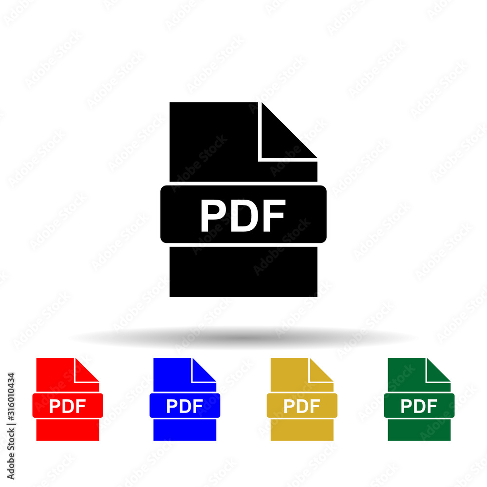 pdf file multi color style icon. Simple glyph, flat vector of web icons for ui and ux, website or mobile application pdf file multi color style icon. Simple glyph, flat vector of web icons for ui and ux, website or mobile application
