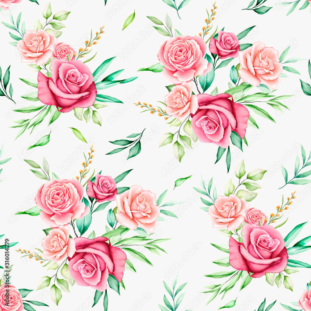 floral and leaves seamless pattern floral and leaves seamless pattern