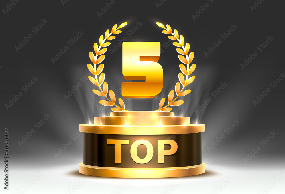 Top 5 best podium award sign, golden object. Stock Vector | Adobe Stock