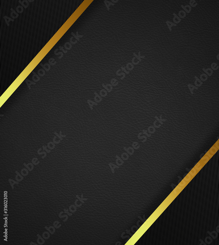 abstract black background with gold lines