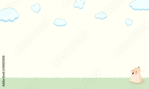 Hamster looking at the cloud and eat sunflower seed.
