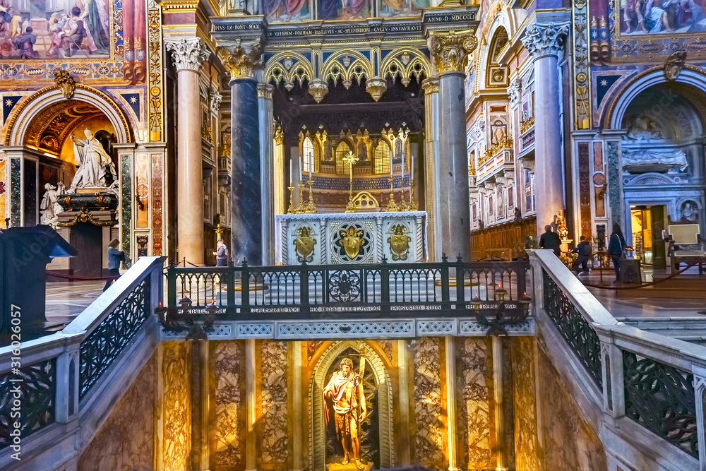 High Altar Ciborium Tomb Saint John Lateran Cathedral Rome Italy