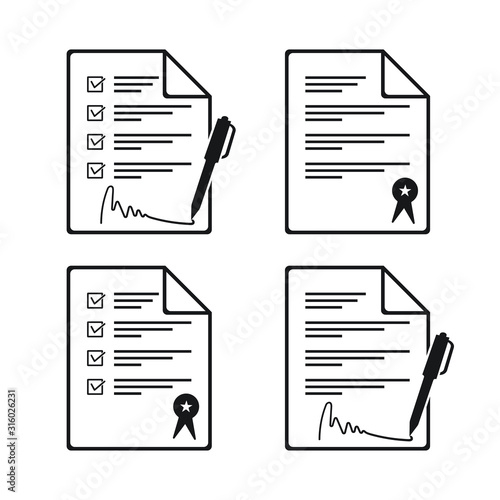 Legal agreement contract icon for apps and websites