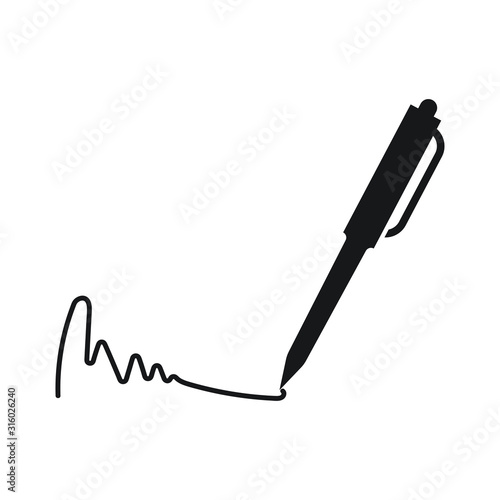 Pen signature icon for apps and websites