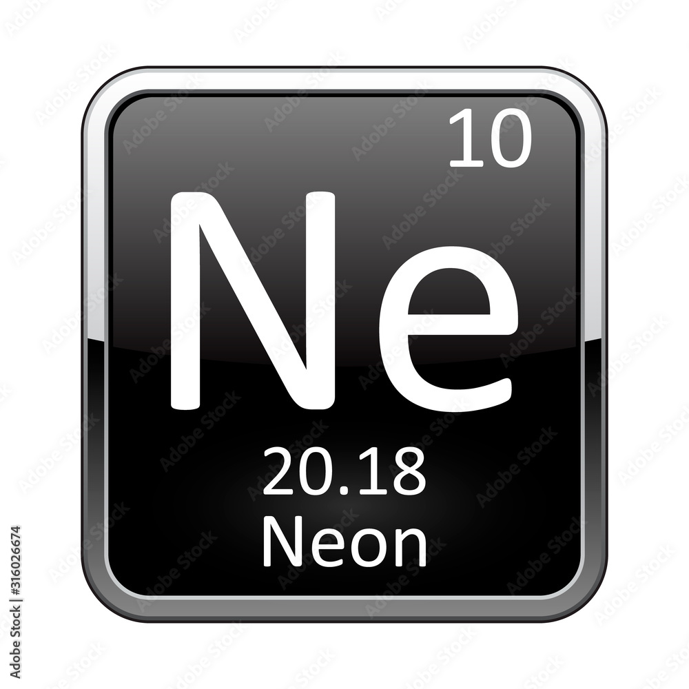 The periodic table element Neon. Vector illustration The periodic table element Neon. Vector illustration