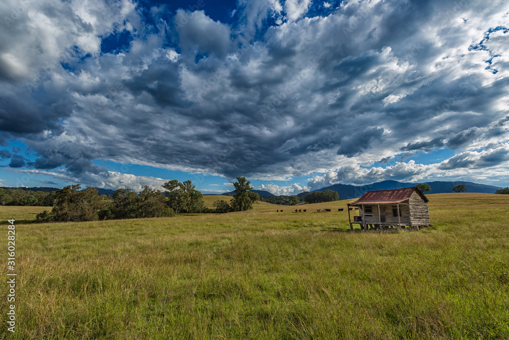 An old time hut on a rural property in Southeast Queensland