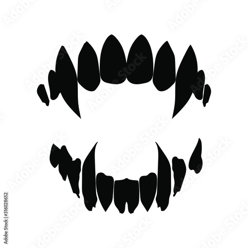vampire teeth vector isolated on white background