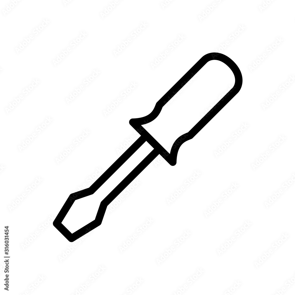 Screwdriver icon design template, vector icon designed in line style, editable stroke icon on white background, can be used for web and various needs of your project Screwdriver icon design template, vector icon designed in line style, editable stroke icon on white background, can be used for web and various needs of your project