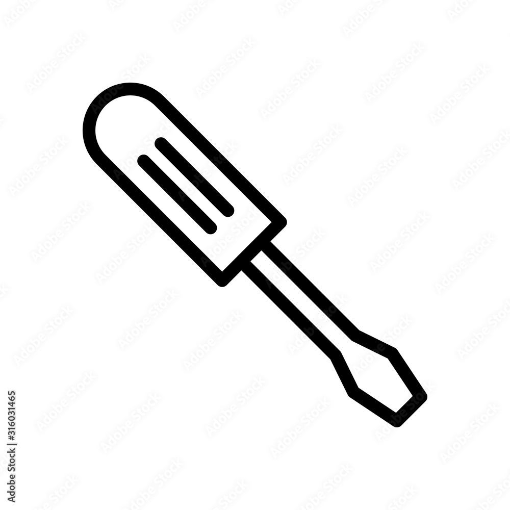 Screwdriver icon design template, vector icon designed in line style, editable stroke icon on white background, can be used for web and various needs of your project Screwdriver icon design template, vector icon designed in line style, editable stroke icon on white background, can be used for web and various needs of your project