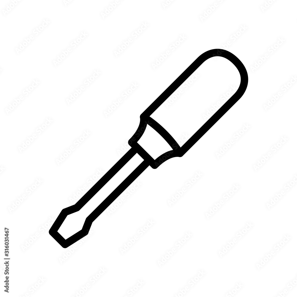 Screwdriver icon design template, vector icon designed in line style, editable stroke icon on white background, can be used for web and various needs of your project Screwdriver icon design template, vector icon designed in line style, editable stroke icon on white background, can be used for web and various needs of your project