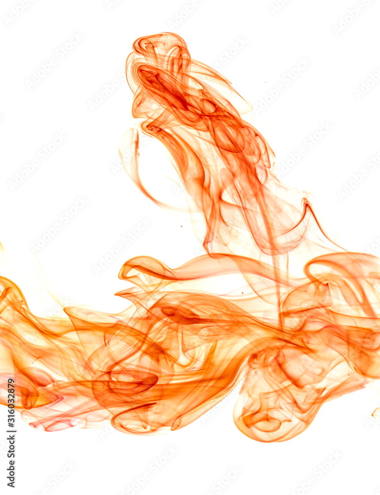 Fototapeta premium Red smoke on white background