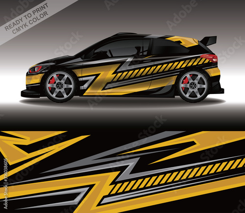 Car wrap decal design vector  custom livery race rally car vehicle sticker and tinting.