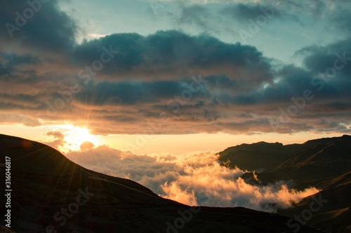 sunset in the mountains