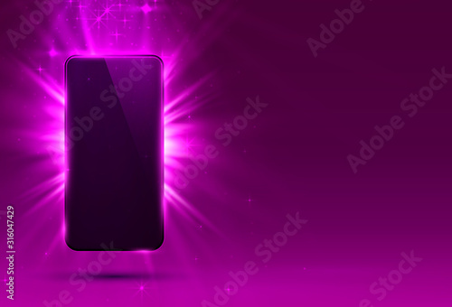 Phone cover purple color design modern background.