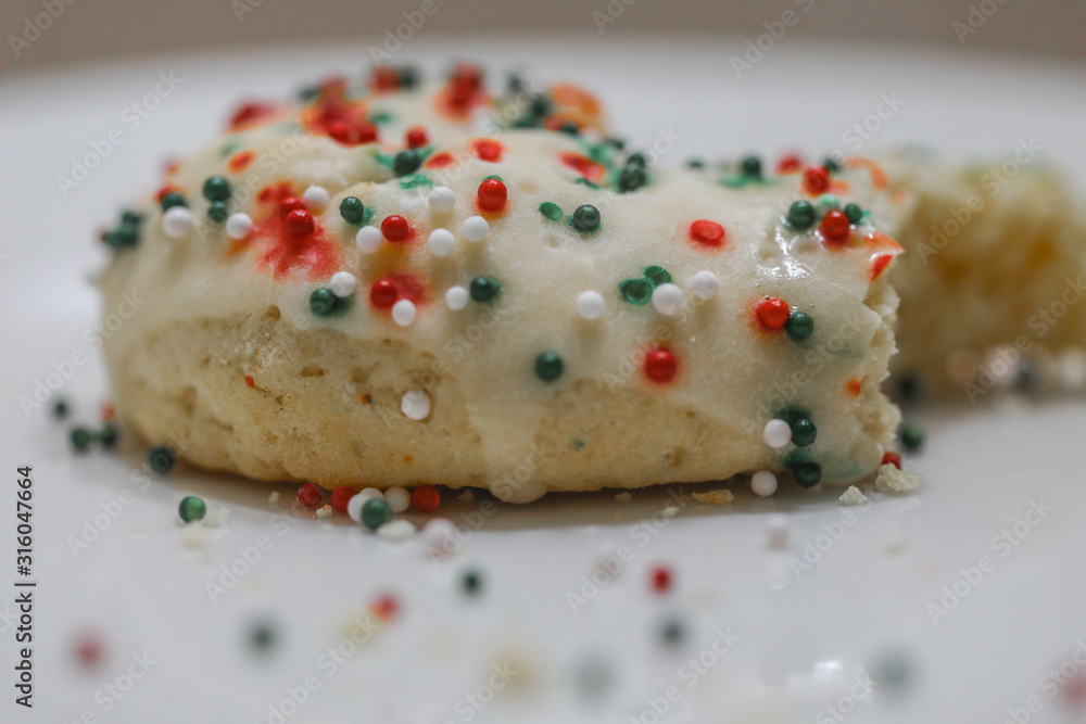 Closeup cookie with sprinkles Closeup cookie with sprinkles
