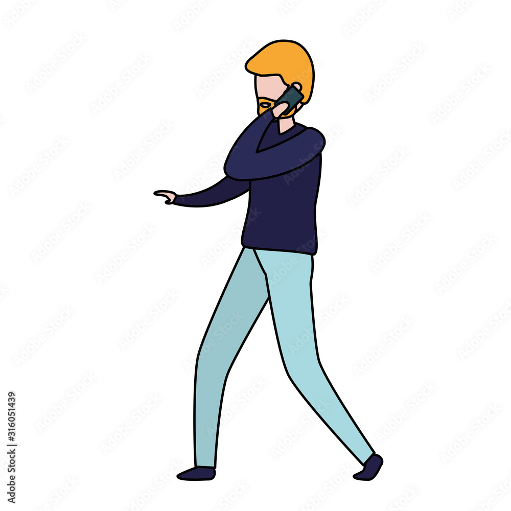 man with smartphone avatar character man with smartphone avatar character