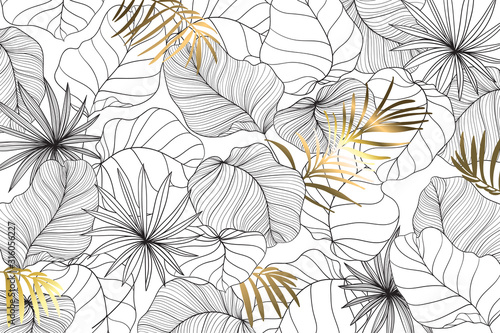 Background for social media decorate with summer leaf 