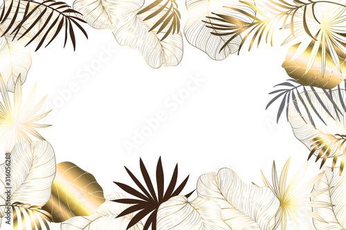 Background for social media decorate with summer leaf 