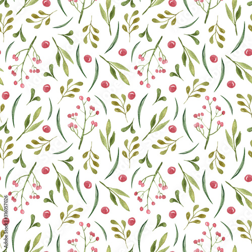 Seamless floral background with flowers and leaves. Minimalistic pattern. Vintage ornament for wallpaper, fabric, digital paper, scrapbooking, wrapping paper.