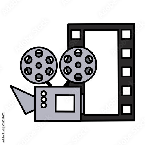 cinema projector and movie tape icon