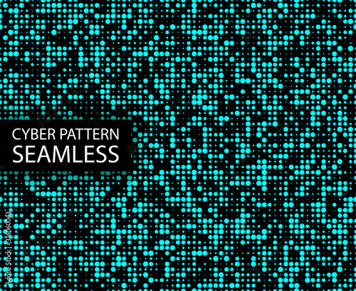 Seamless cyber pattern. Circuit board texture. Digital high tech style vector background