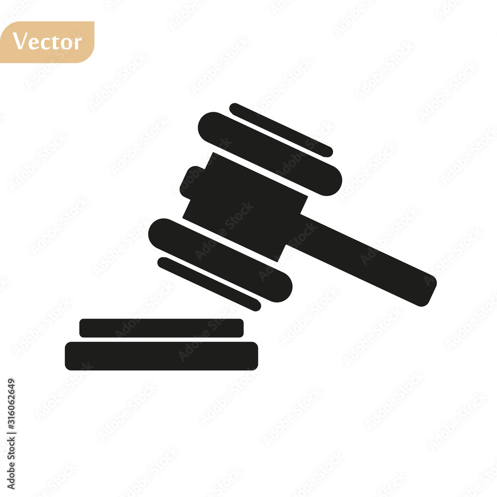 judge or auction hammer icon. EPS10 illustration vector judge or auction hammer icon. EPS10 illustration vector