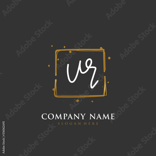 Wallpaper Mural  Handwritten initial letter U R UR for identity and logo. Vector logo template with handwriting and signature style. Torontodigital.ca