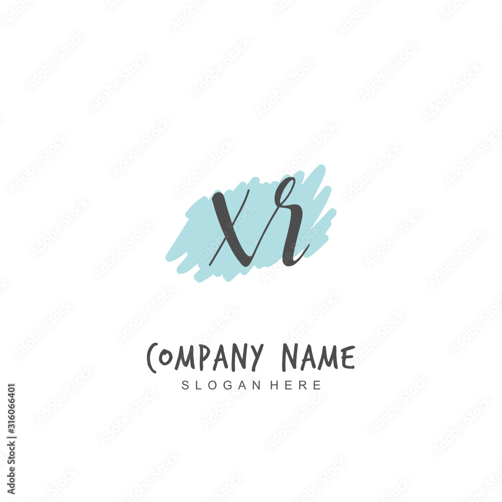 Handwritten initial letter X R XR for identity and logo. Vector logo template with handwriting and signature style. Handwritten initial letter X R XR for identity and logo. Vector logo template with handwriting and signature style.